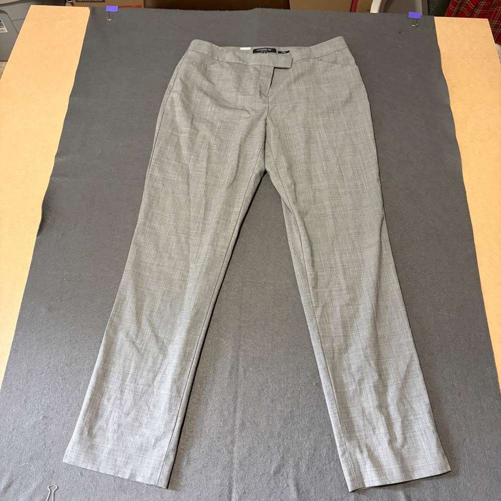 Lafayette 148 Irving Trousers Womens 8 Grey Work Tailored Core Designer Wool